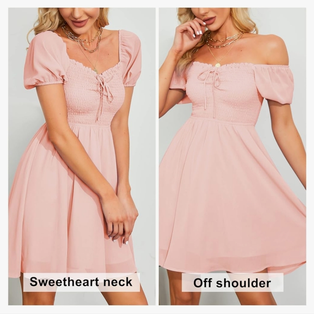 Pink Off the Shoulder Dress